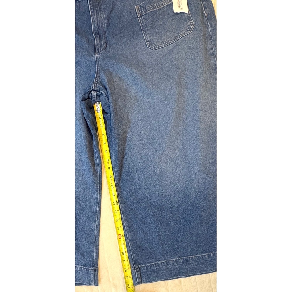 Liz Claiborne Women 22W Blue Denim Wide Leg Cropped Culotte Jeans NWT - Picture 6 of 11